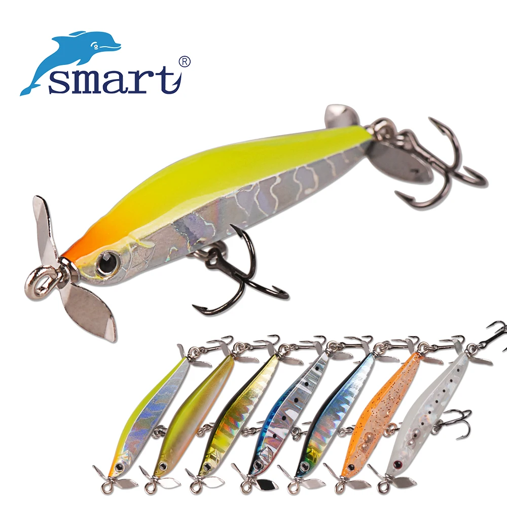 

Smart Sinking Pencil Fishing Lure 50mm 3.2g Plastic Wobbler Lures VMC Treble Hooks Artificial Hard Bait Pesca Fishing Tackle