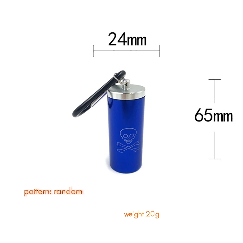 Keychain Portable Ashtray with Lid for Outdoor Smell Proof Container, Mini Portable Sealed Jar Aluminum Alloy for Herbs, Spices