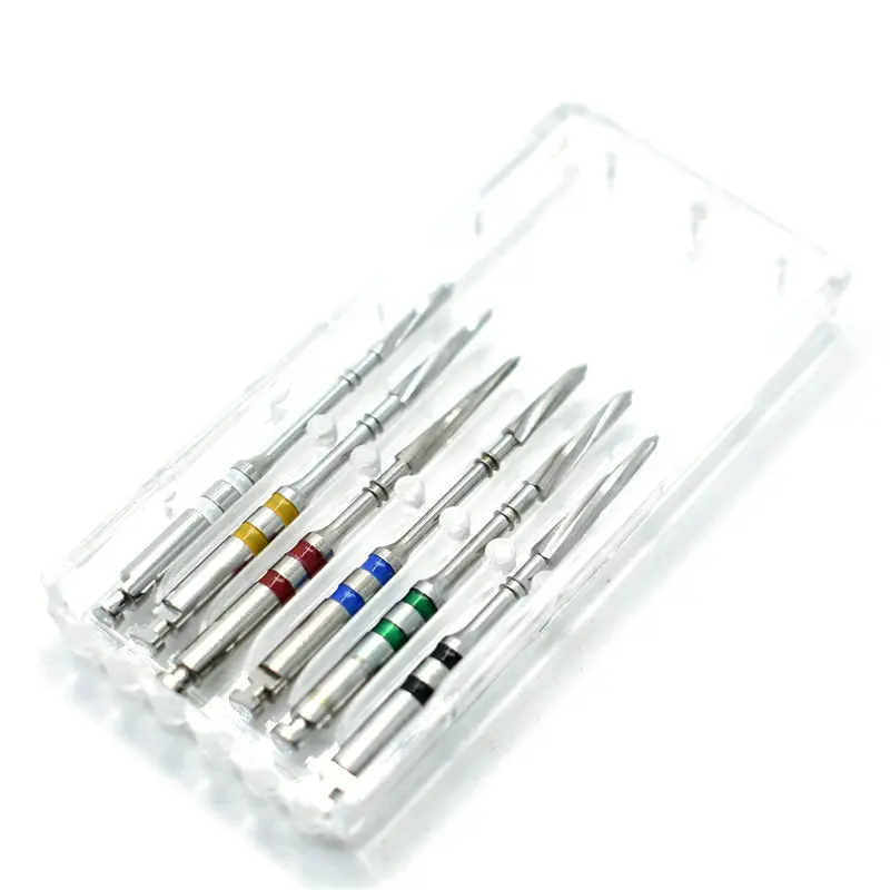 6pcs/box Dental Instrument Metal Drills Reamers For Screw Post Suppliers Multiple Tapers Dental Materials Dentist Tool