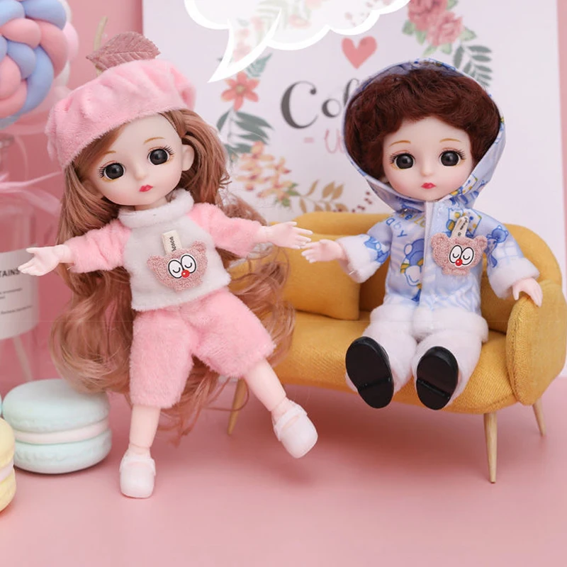 Boneca bjd de 13 articulações móveis, bonecas legais de estilo chinês, brinquedo bjd de rosto redondo e cabelo longo, presente diy para meninas