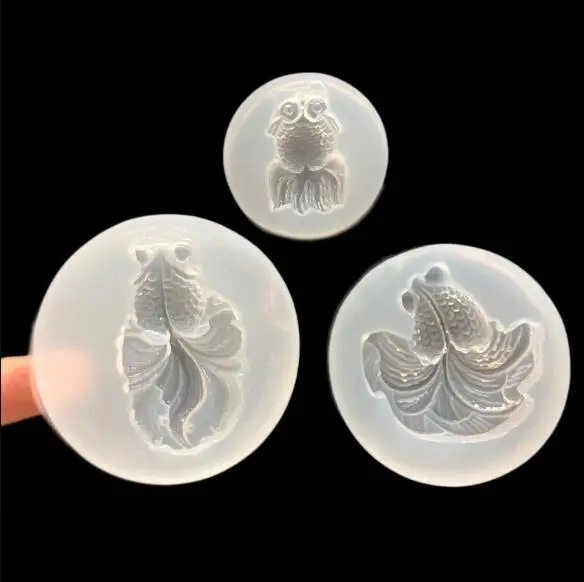 

Chinese style classical gold fish Silicone Mold jewelry making Dried Flower Resin Decorative Crafts DIY tool UV epoxy resin mold