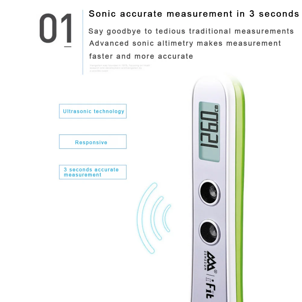 Dispositivo di misurazione dell'altezza ad ultrasuoni dello stadiometro per bambini e adulti strumento di misurazione portatile della macchina del Monitor del sensore della regola