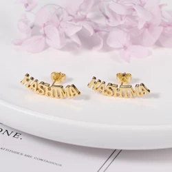 Custom Name Stud Earrings For Women  Personalized Nameplate Earring Gift For Best Friends Stainless Steel Jewelry