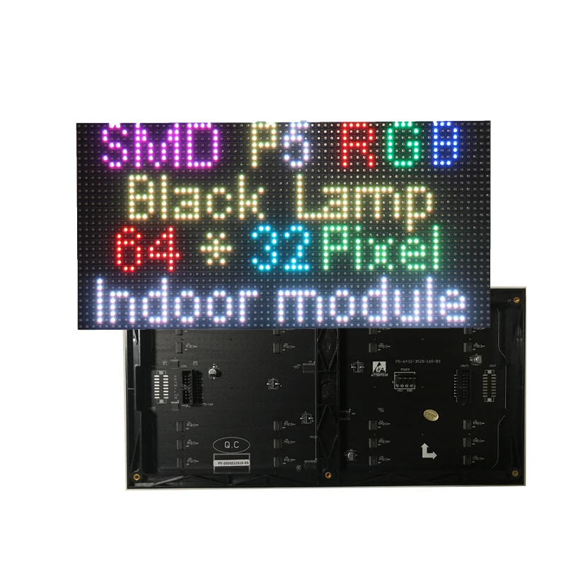 Full Color SMD P5  Indoor RGB 3528 Black Lamp  HUB75E LED Display Modules  64*32 Pixel 16Scan