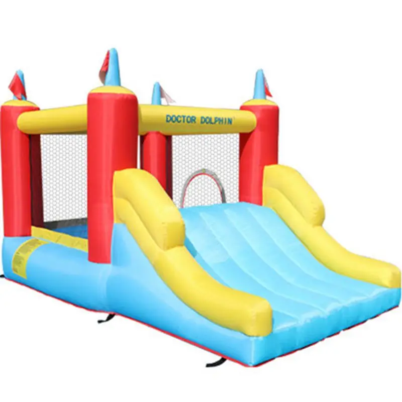 

3-5 Kids Yard Lawn Inflatable Small Bouncer with Slide for Family Flag Castle