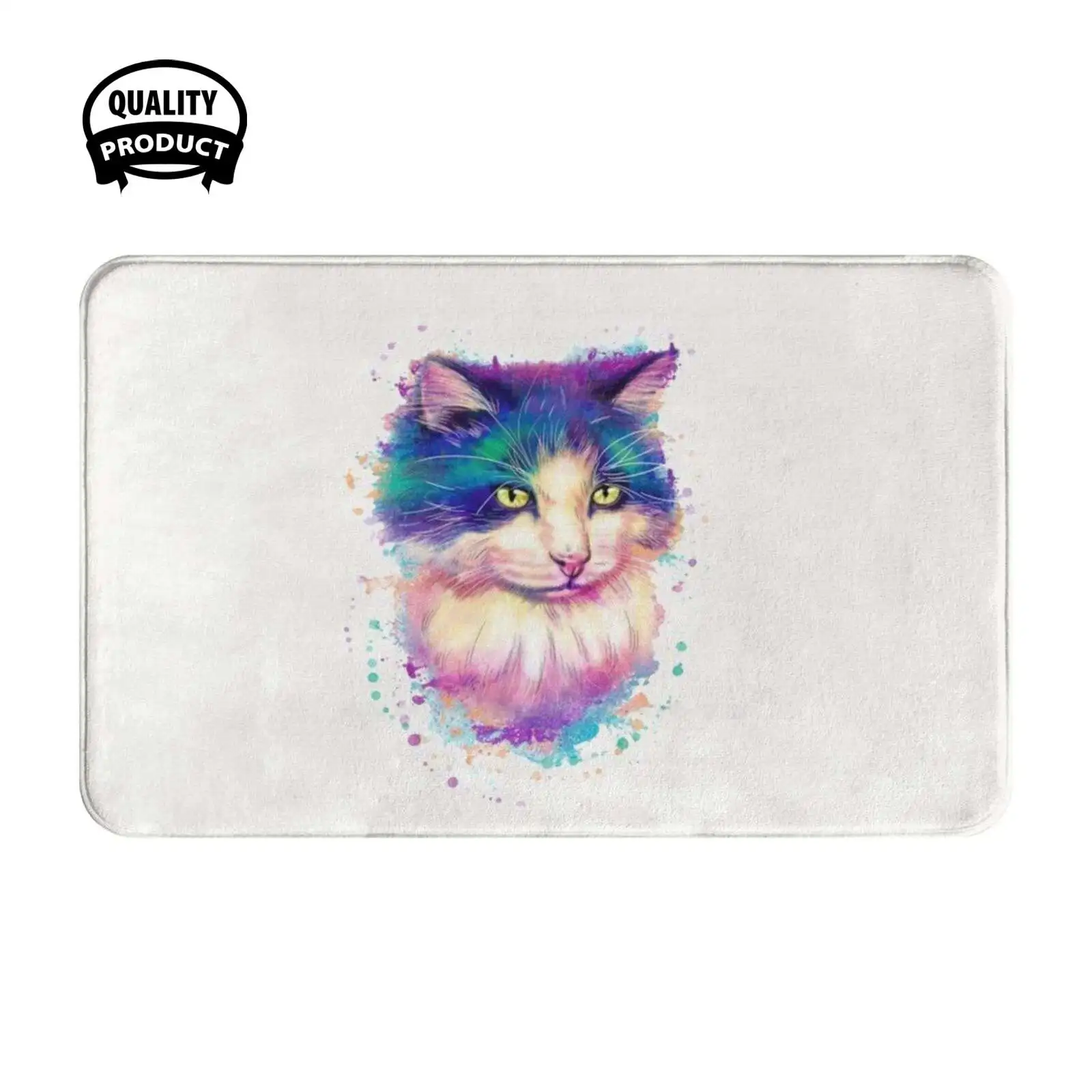 

International Happy Cat Day Soft Cushion Home Carpet Door Mat Car Rug International Cat Day Happy Halloween Halloween Meow Meow