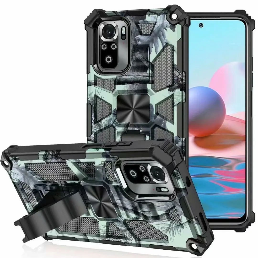 For Xiaomi Redmi Note 10 Pro Case Hard With Stand Armor shockproof Camouflage protective Back Cover Case For Redmi Note10 10S