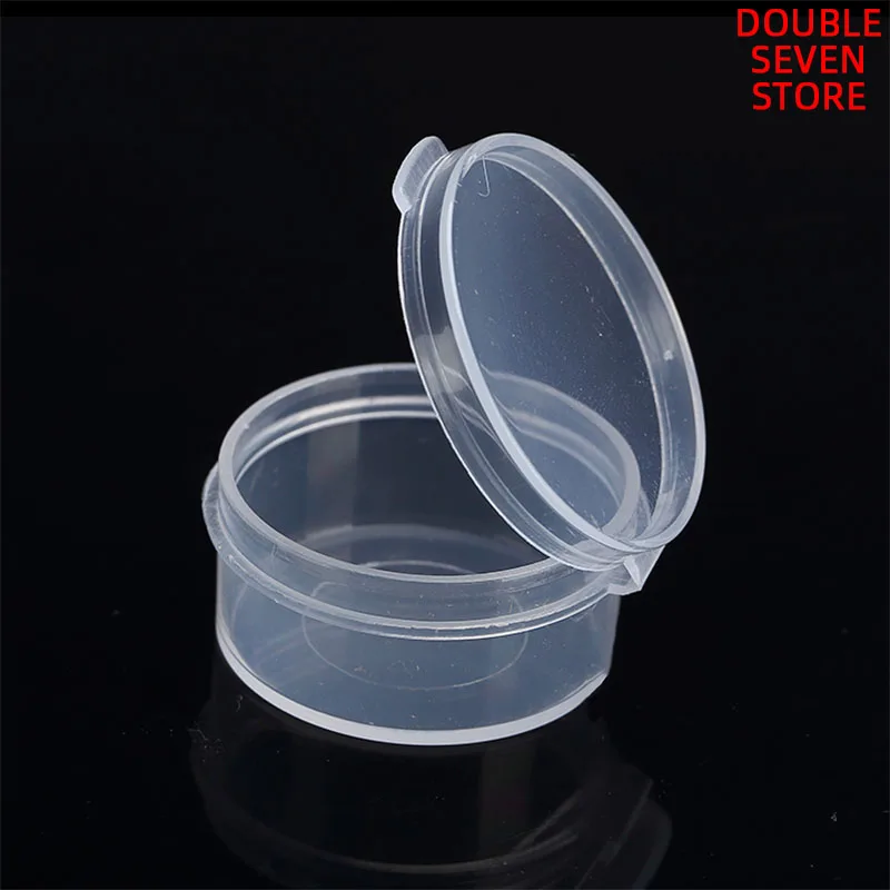 100 pcs Inside 2.4 cm*1.2 cm Mini Round PP Plastic Box Transparent portable Sample packaging Ointment Soap case