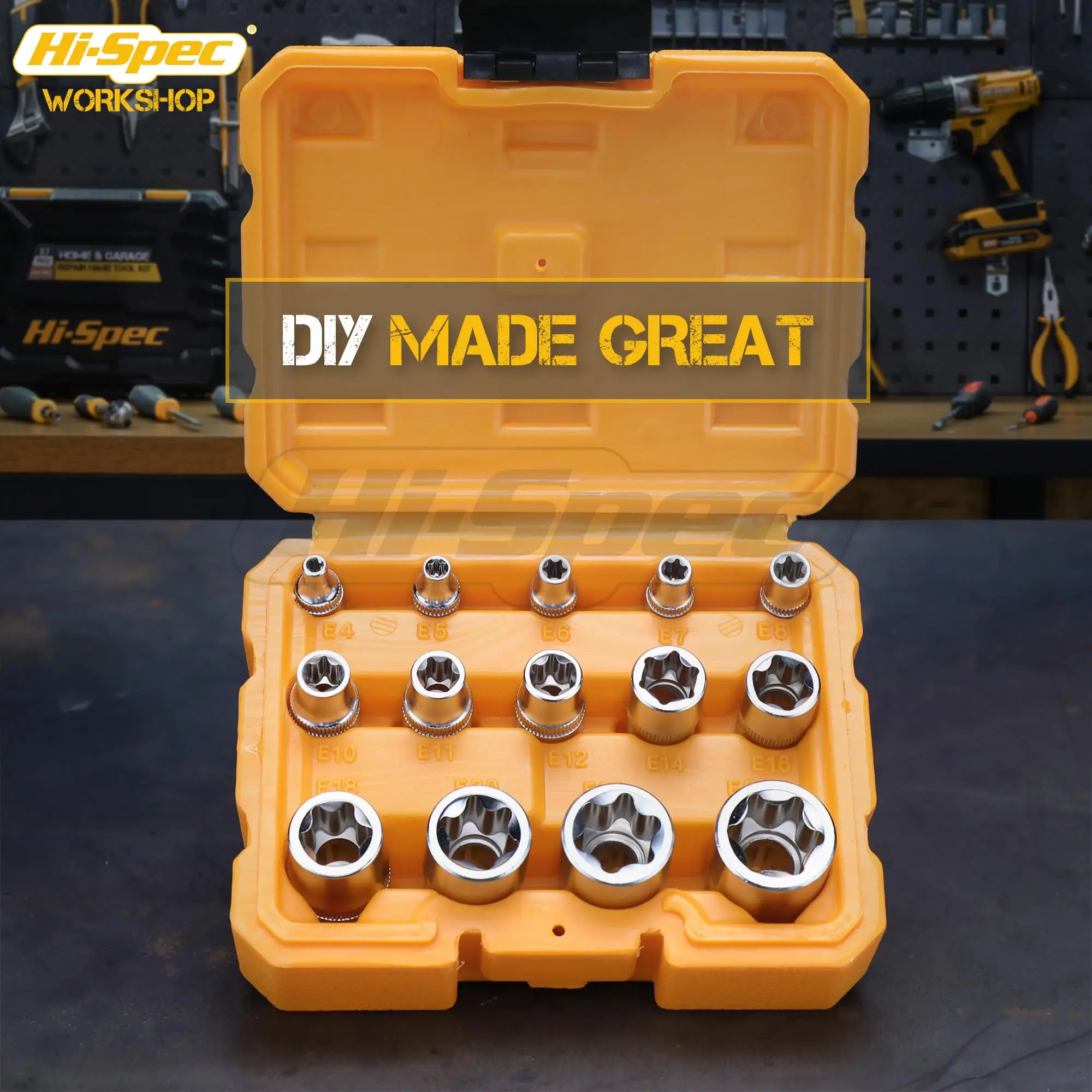 Hi-Spec Cơ Hội Thảo 14Pc Nữ E TORX Sao Bộ Ổ Cắm 1/4 3/8 1/2 Bên Ngoài Mô Men Xoắn Ổ Cắm Cờ Lê Đầu bộ Xe Ô Tô Tự Động Dụng Cụ Sửa Chữa