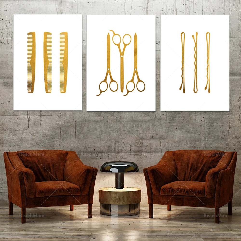 Hair Salon Decoration Hairstyle Hairdresser Foil Print Set 3-Beauty Salon Decoration-Hairstylist Gifts-Hair Salon Wall Art-Hair