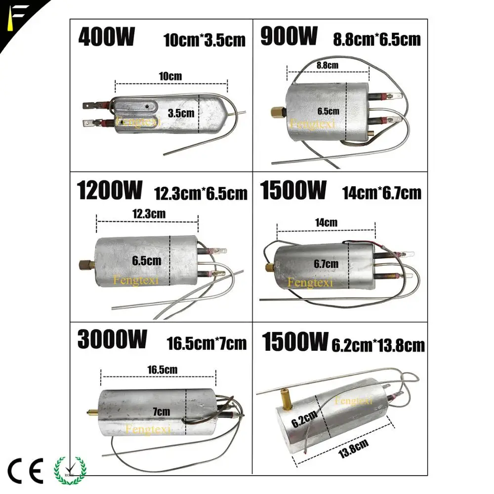 Máquina de niebla de 400W, generador de humo, varilla de núcleo de calefacción, máquina de desinfección de coche, bloque de calor, partes del