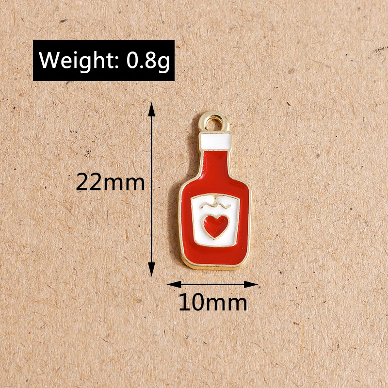 10 Stück Emaille-Anhänger für Lebensmittel und Getränke für Schmuckherstellung, Kuchen, Milch, Cola, Eiscreme, Anhänger, handgefertigte Halskette, Ohrringe, Bastelbedarf – Detail 38