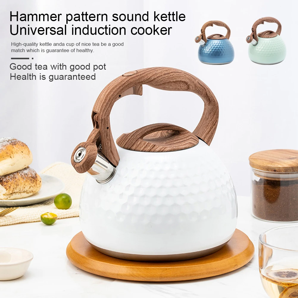 

3L Stainless Steel Whistling Tea Kettle Stovetops Enamel Food Grade Tea Pot With Heat-Proof Handle For Gas Induction Cookers