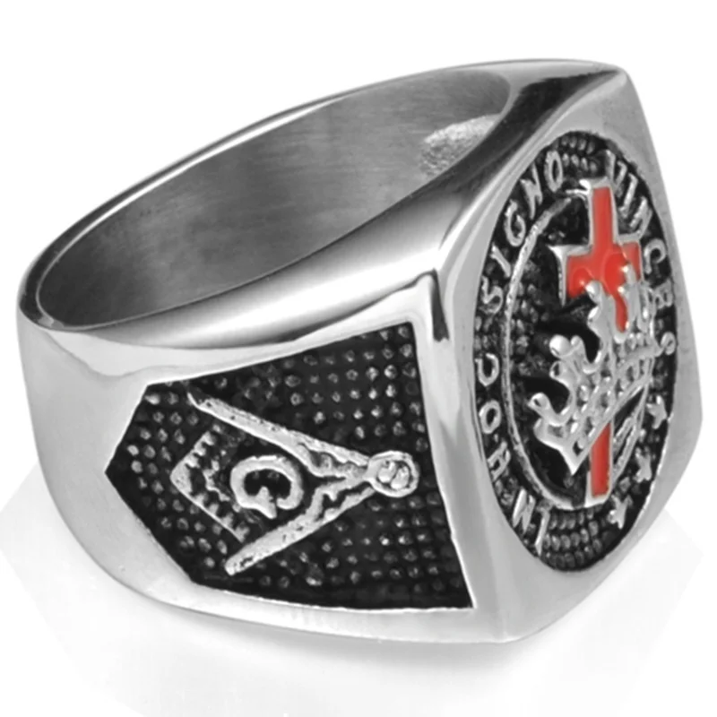 Charm Men\'s Fashion Personality Cross Rings Vinces Knights Templar Masonic Rings Men\'s Fashion Jewelry Accessories