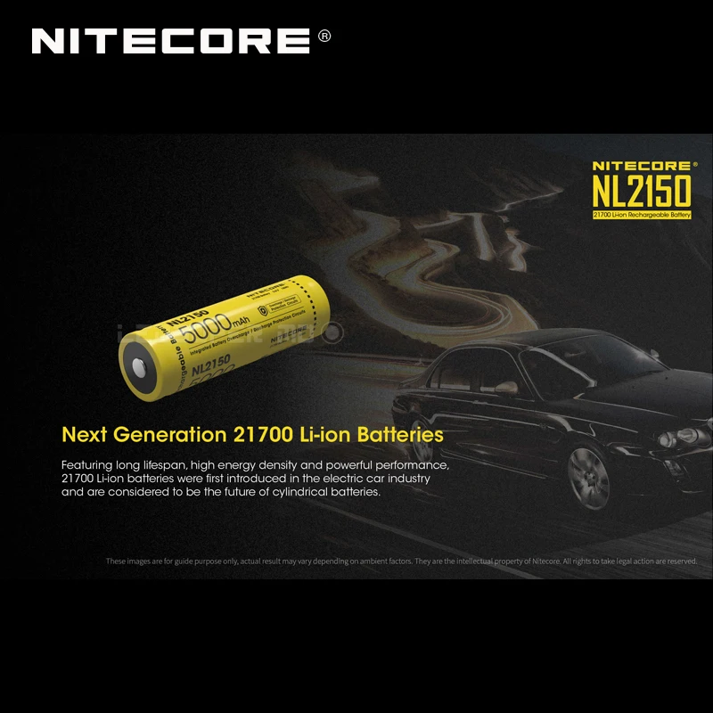 Next Generation Nitecore NL2150 Rechargeable Li-ion 21700 Battery 5000 mAh with CE & ROHS Certifications