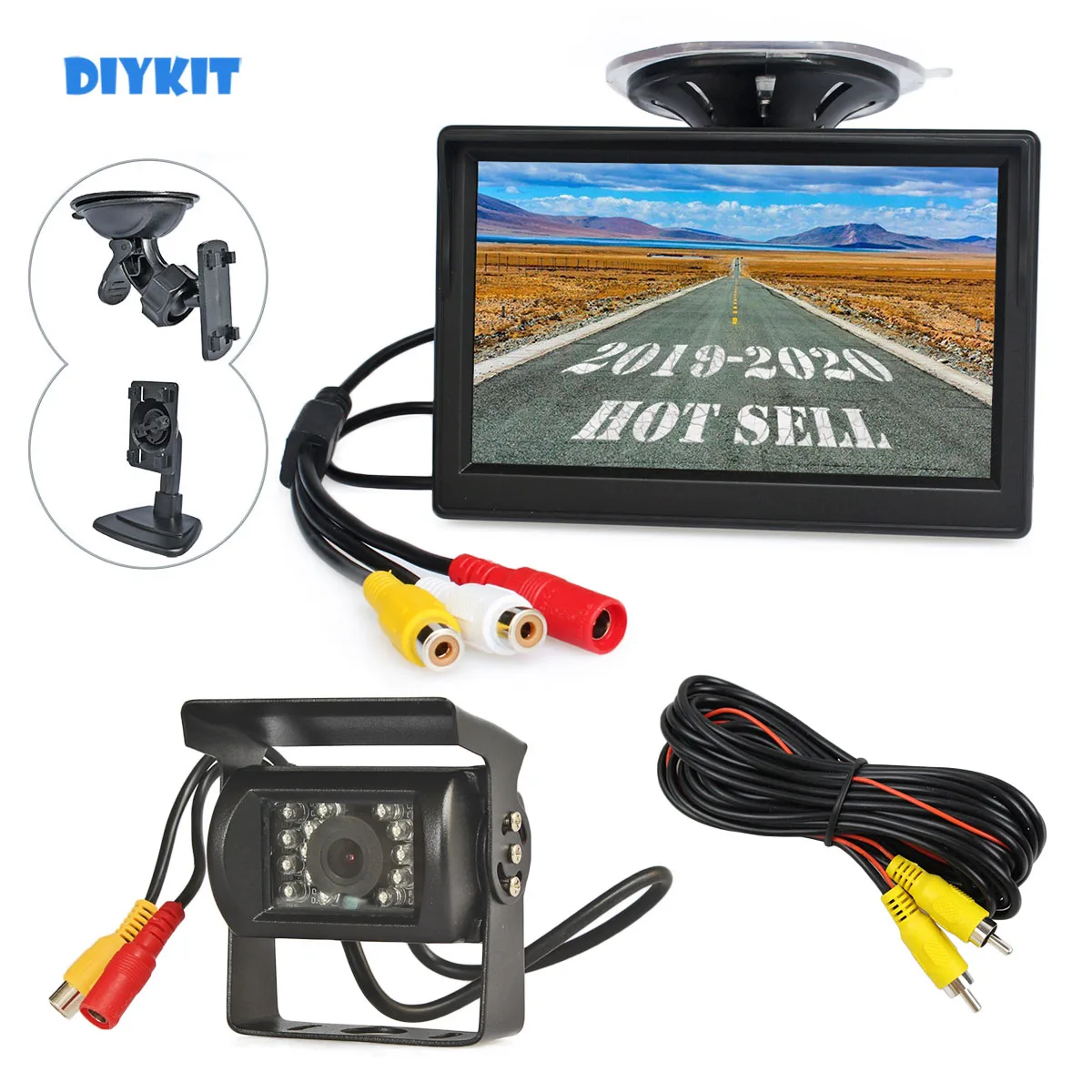 

DIYKIT 5inch TFT LCD Display Rear View Car Monitor with Waterproof Color Ccd Reverse Backup Car Truck Bus Camera