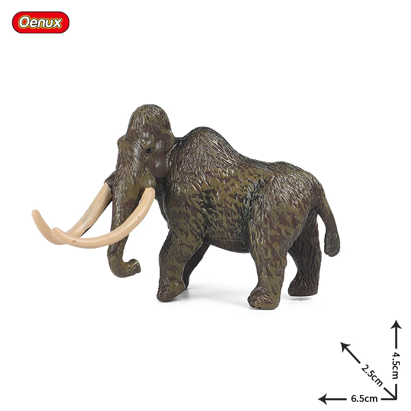 Oenux Mini Ancient Prehistory Wild Animals Sabre-toothed Tiger Mammoth Elephant Action Figure Figurines PVC Model Education Toys