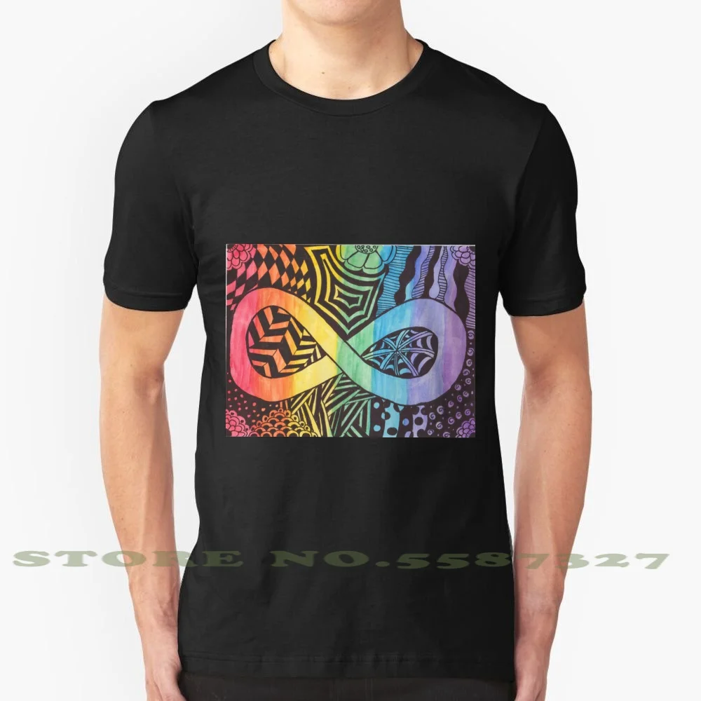 Neurodiversity Explosion Black White Tshirt For Men Women Water Color Sharpie Rainbow Neurodiverse Autism Autistic