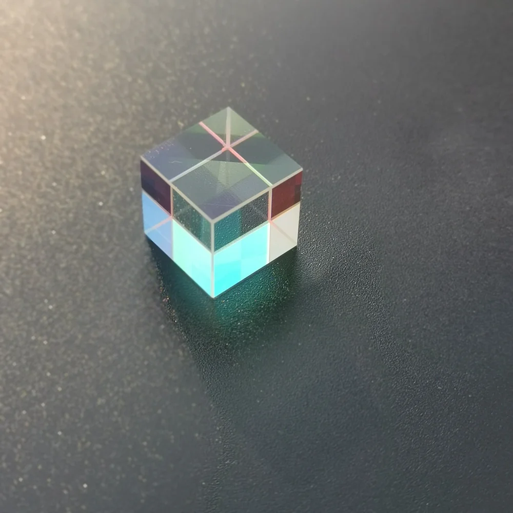 8mm Cubic Science Cube Optical Prisma Photography with Hexahedral Prism Home Decoration Prism Glass,color Child Gift
