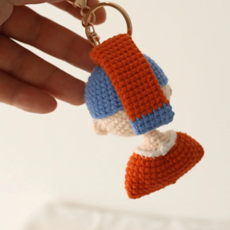 Cute Mini Plush Toy Phone Chain Hand-woven Knitted Pearl Girl Doll Pendant Jewelry For Girls Kawaii Key Pendant Bag Decoration