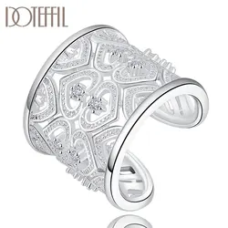 DOTEFFIL 925 Sterling Silver Opening AAA Zircon Many Hearts Ring For Women Fashion Wedding Engagement Party Gift Charm Jewelry
