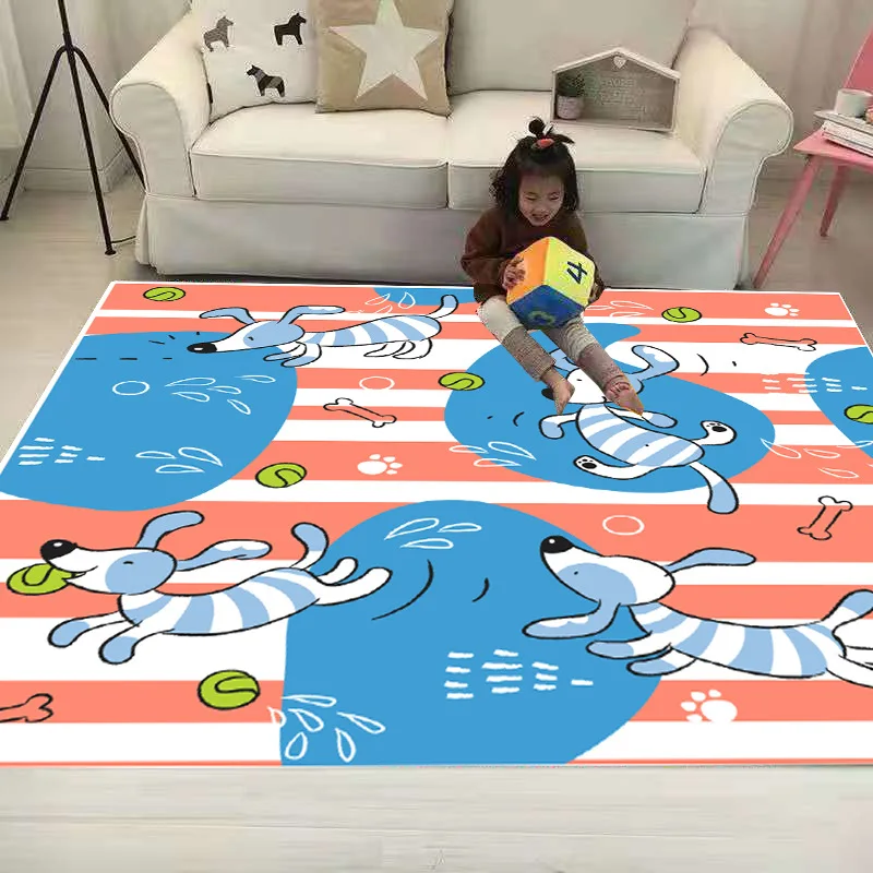 Unicorn Sun Shaggy Anti-selip Lantai Bermain Tikar 3D Karpet Non-slip Karpet Ruang Makan Lembut Anak Kamar Tidur Tikar Karpet