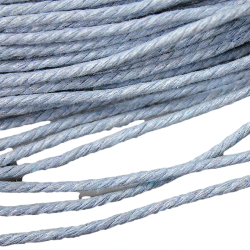 AaaZee 20 Yards 2.5mm Baby Blue  Hemp Cords, Cotton Rope for DIY Bracelet Jewelry Making Art Crafts Dreamcatcher