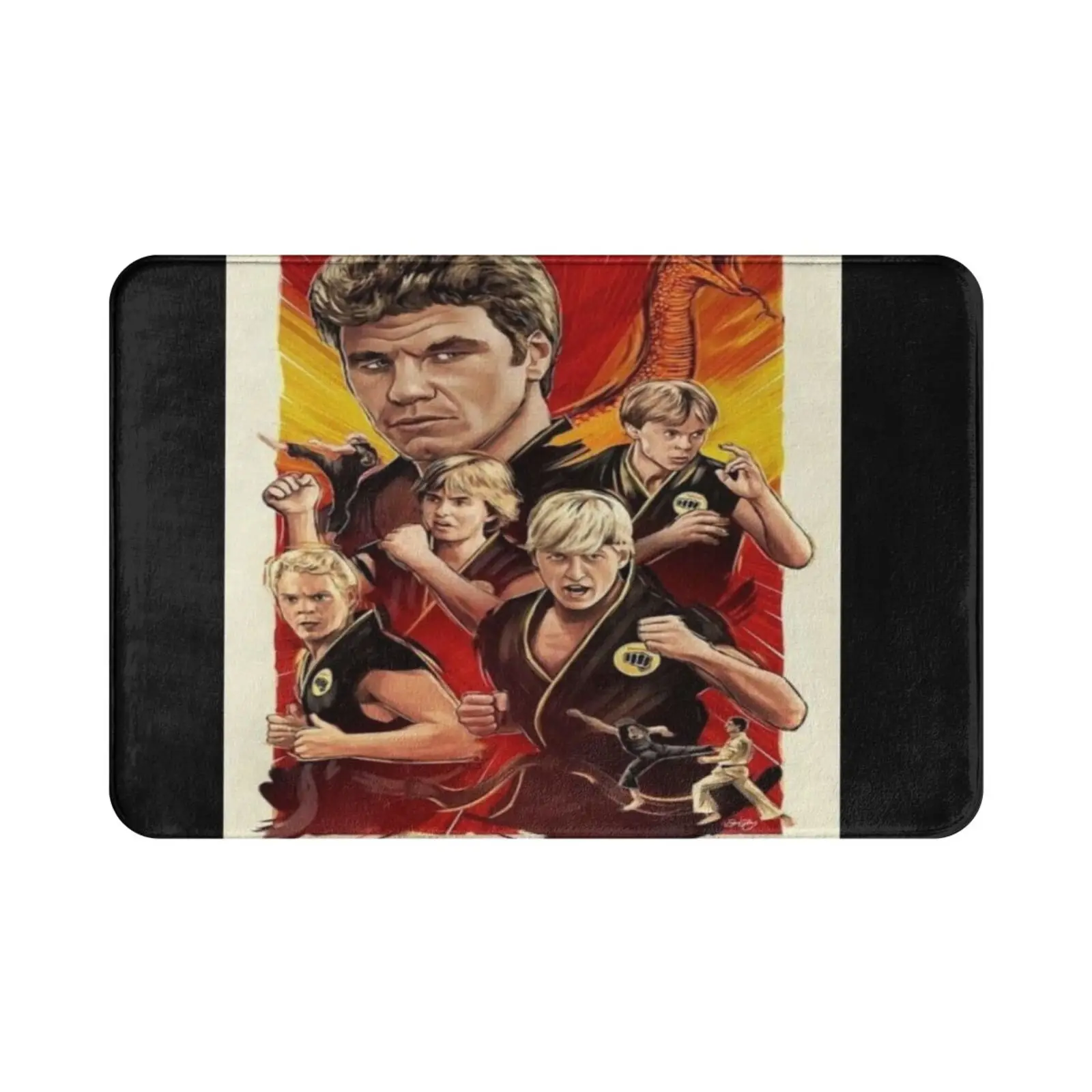 80s فنون الدفاع عن النفس فيلم السجاد حصيرة البساط وسادة لينة الكاراتيه كوبرا كاي دوجو الكاراتيه طفل كاليفورنيا شجرة بونساي Est 1984