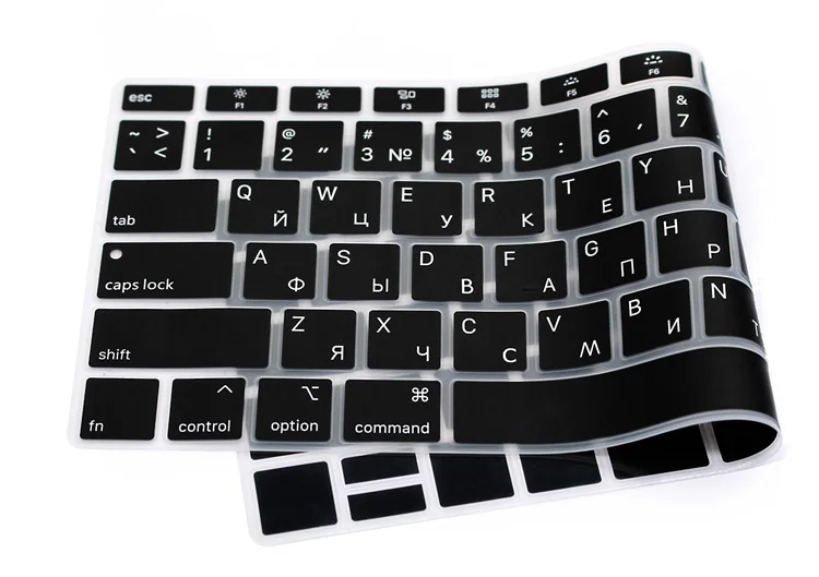 Soft for Macbook Air 13 2018 2019 touch ID A1932 Russian EU US Keyboard Cover Silicon For Macbook Air 13 2018 Keyboard Skin