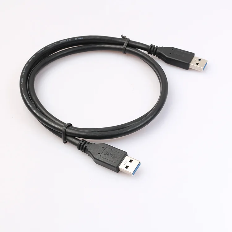 Black USB3.0 Male to Male Extension Cable  3.0 High Speed Data Transfer USB Cable Extender for Radiator Car Speaker HD Webcom