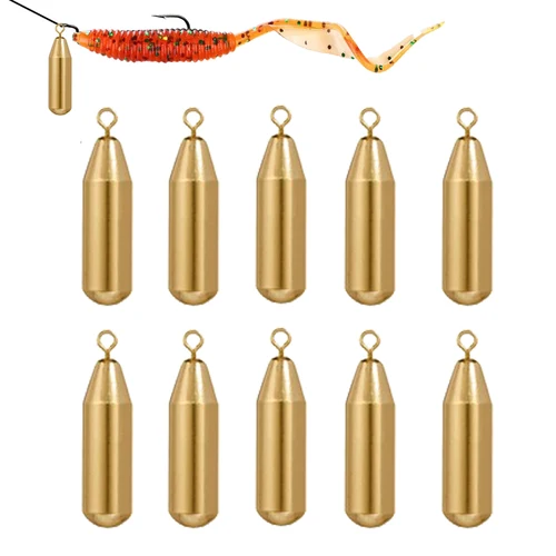 낚시 총알 웨이트 황동 슬립 싱커, 낚시 액세서리, 1.8g, 3.5g, 5g, 7g, 10g, 로트당 5 개 