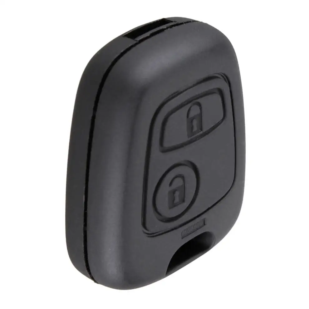 Car Key Entry Substituição Remoto Fob Shell Case, Preto, 2 Botões, Automático, Peugeot 106, 107, 206, 207, 307, 406, 407