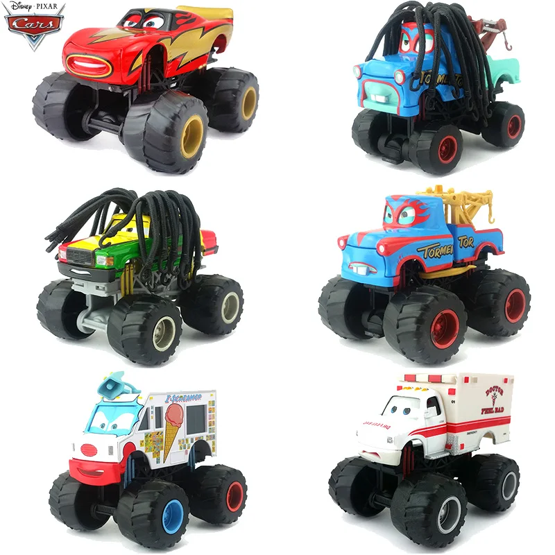 1:55 Disney Pixar Cars Big Feet Long Hair Mater Ambulance Car Toys Lightning McQueen Metal Diecast Car Toys Kids Birthday Gift