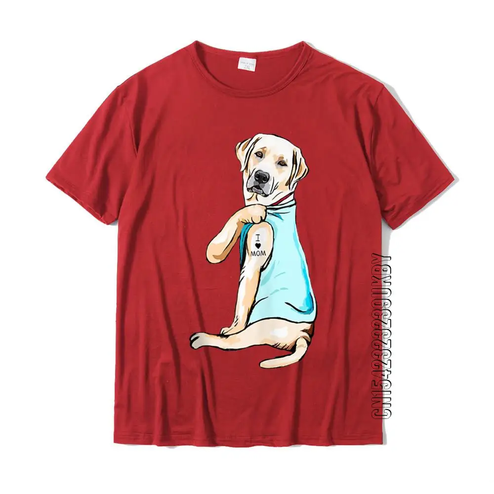 I Love Mom Funny Labrador Tattooed T Shirts 3D Printed Fashionable Man Tops & Tees 100% Cotton