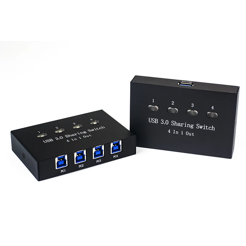 4 Port USB3.0 Switch Sharer Four In One Out Switcher Banyak Komputer Berbagi Mouse dan Keyboard USB3.0 Device Splitter