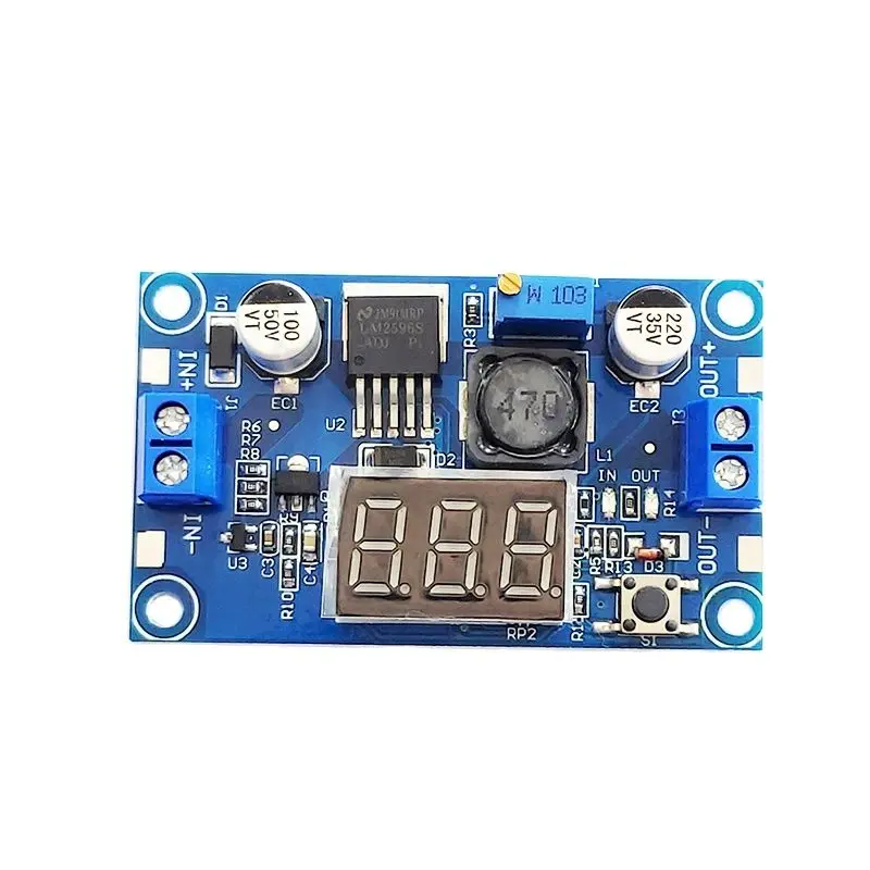 LM2596 DC-DC adjustable step-down module with voltmeter display