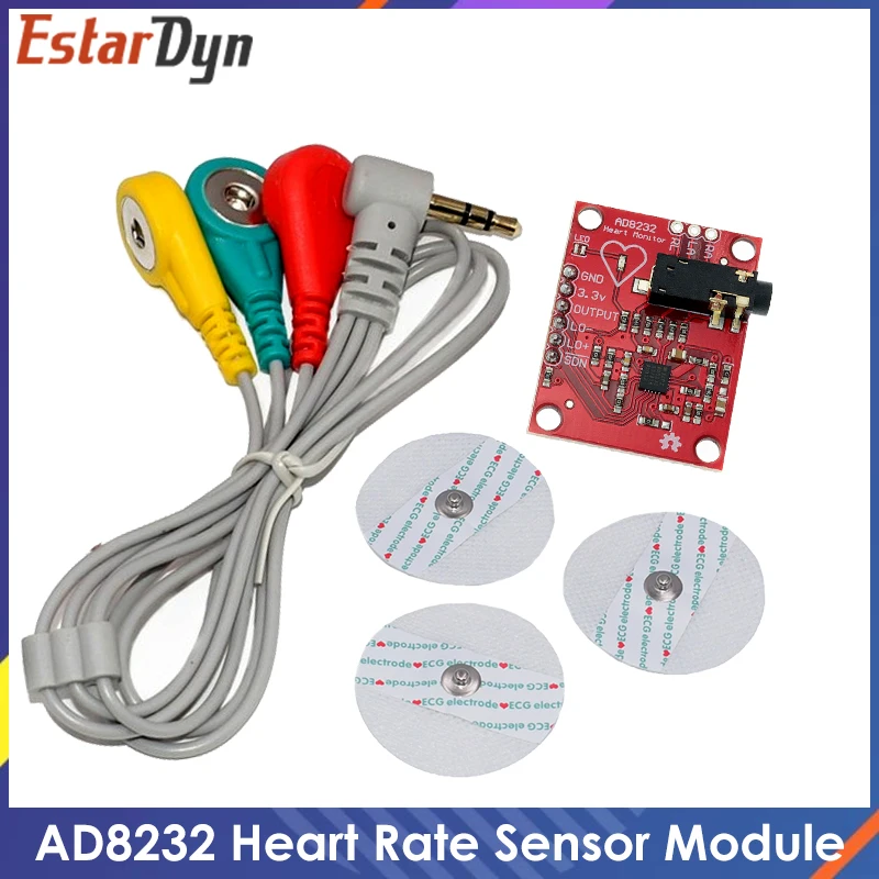 AD8232 Modul EKG AD8232 Kit Modul Sensor Pemantau EKG Jantung Pulsa Pengukuran EKG Diy