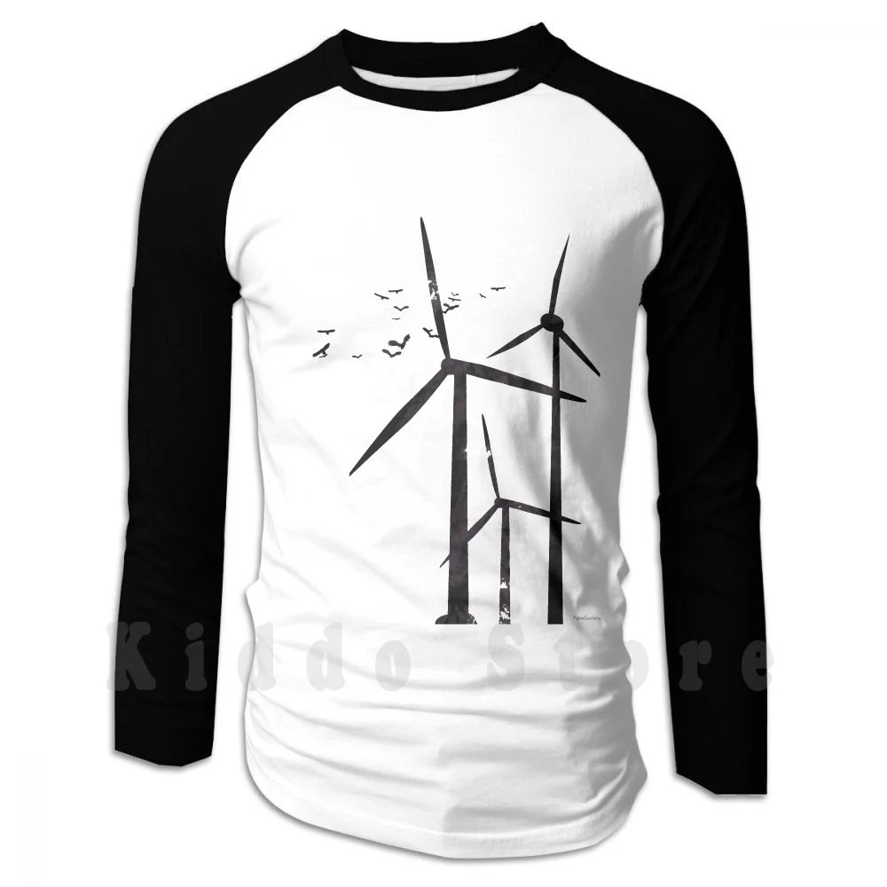 Think Green Hoodie Long Sleeve Windmill Wind Energy Wind Windmills Environment Green Energy Green Eco