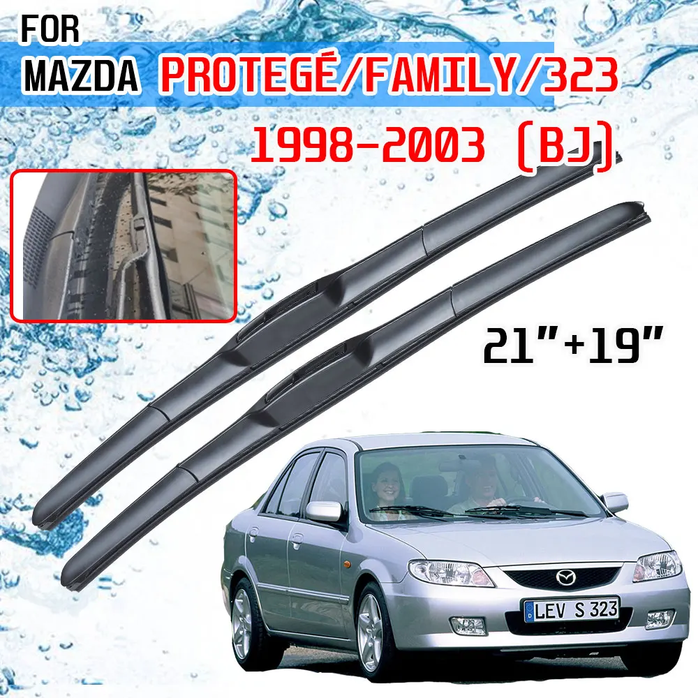 For Mazda Protege Family 323 BJ 1998 1999 2000 2001 2002 2003 Accessories Car Front Windscreen Wiper Blade Brushes U Type J Hook