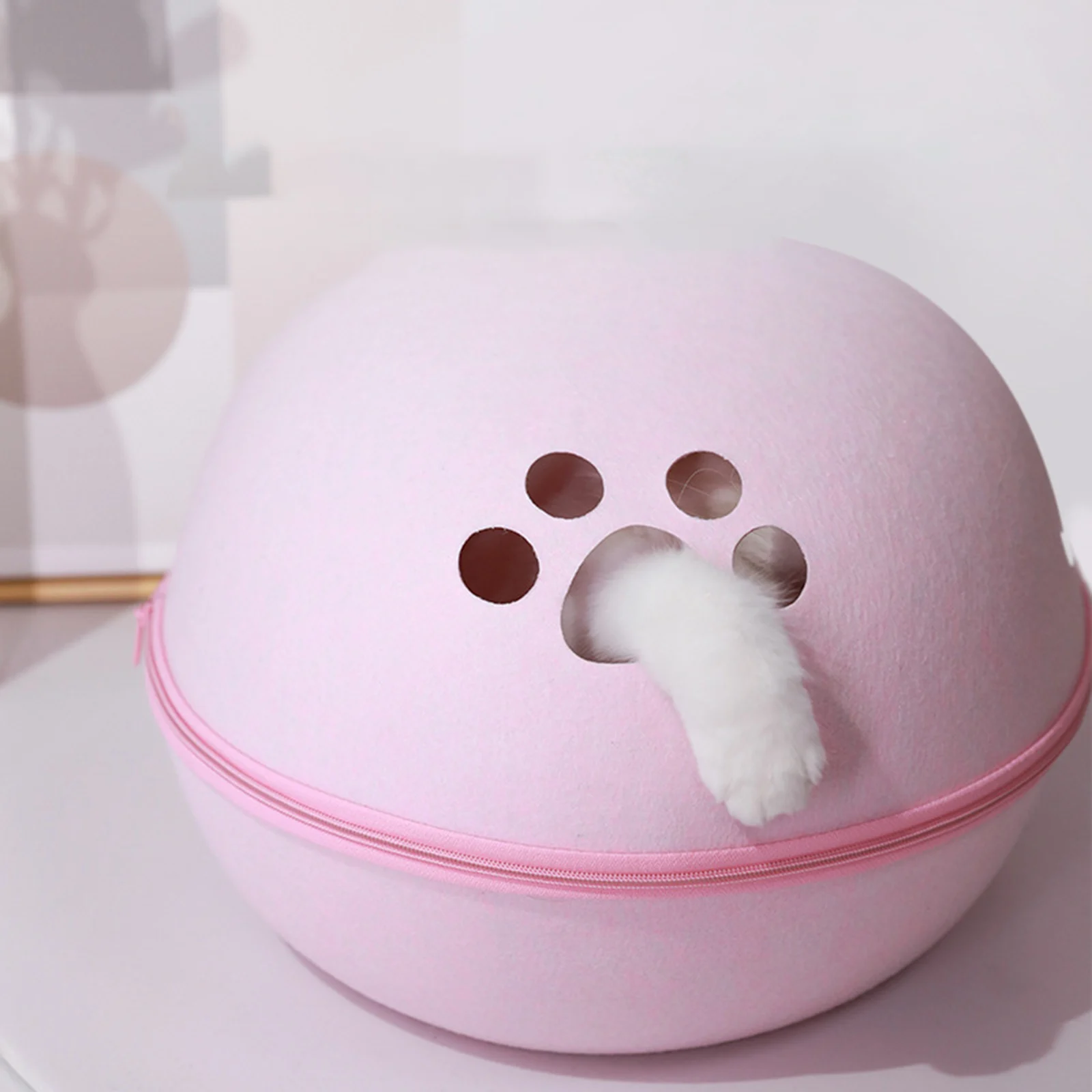 Dog Cat Bed Cave Sleeping Bag Zipper Egg Shape Felt Cloth Pet House Cat Basket Products for Cat Animals Supplies In Stoc