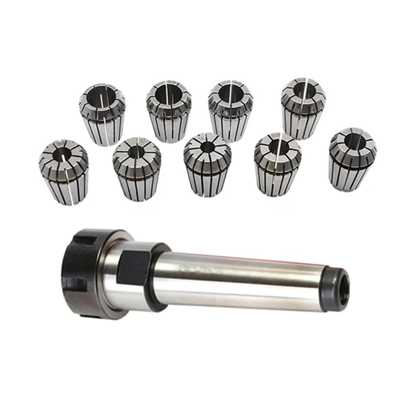 

9Pcs ER32 Spring Collets Set 2/4/6/8/10/12/16/18/20 mm + 1Pcs MT3 M12 ER32 Collet Chuck Morse Taper Holder