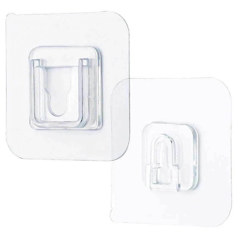 Ganchos de pared adhesivos de doble cara, colgador transparente, fuerte, ventosa, soporte de almacenamiento de pared para cocina y baño