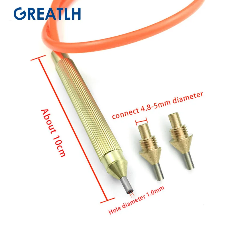 Dental Lab Sandblasting Machine Spare parts Blaster Brass Handle Pen Tungsten Steel Nozzle Tool With 40cm Sillicone Tube