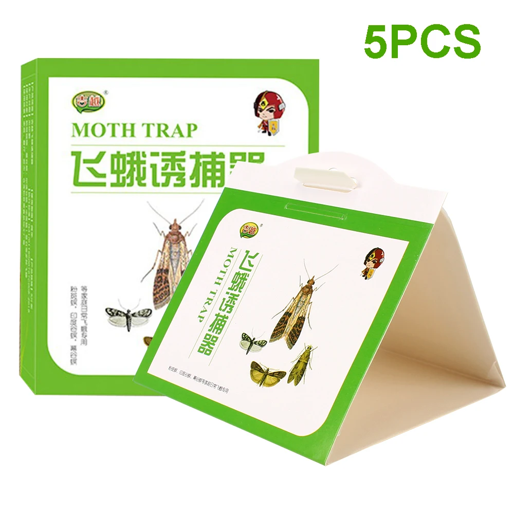 5pcs Moths Pheromone Killer Moth pheromone Trap Clothes Pantry Food Sticky Glue Trap Pest Reject Fly Insects