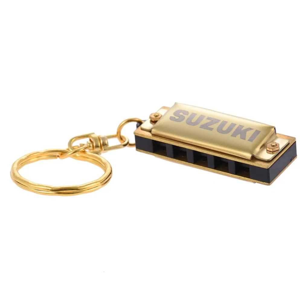 Suzuki Keyrings Harmonica Keychain Mini 5 Holes 10 Tone Keychains Woodwind Instruments