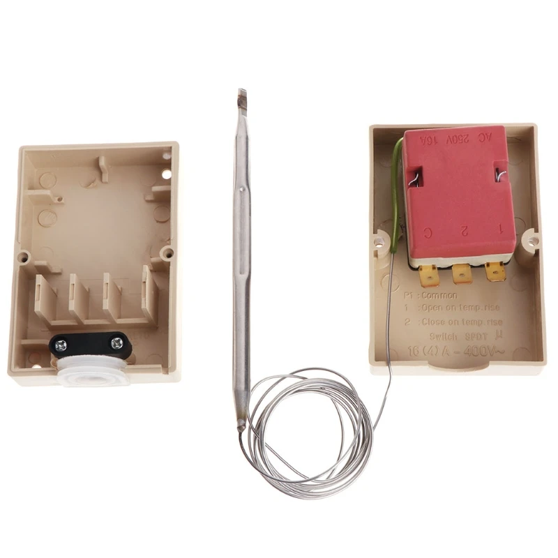 AC220V 0-40 ℃ Interruttore di Temperatura del Termostato Capillare Controller w scatola impermeabile
