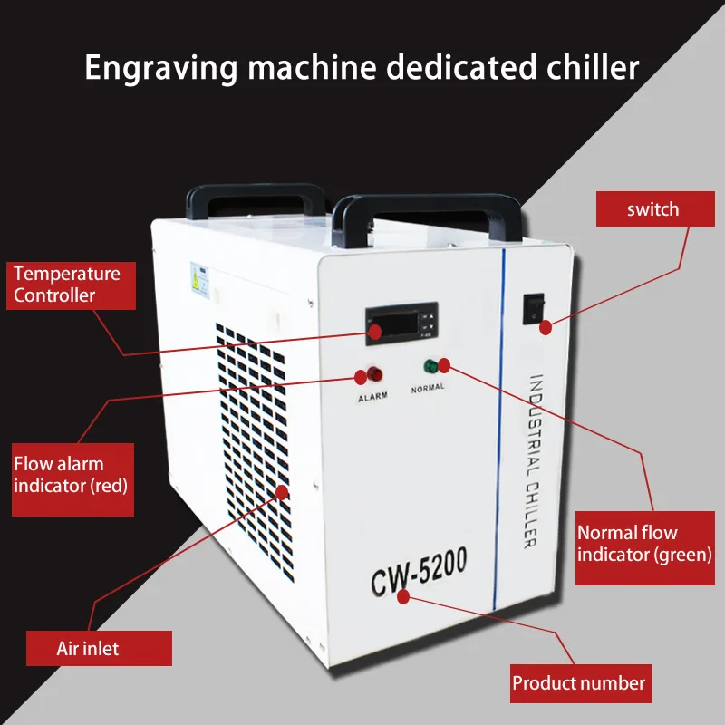 Industrial Water Chiller CW-3000 CW-5200 6L 8L For CNC Spindle 60W 80W Laser Cutting Machine CO2 Laser Tube Cooling Equipment