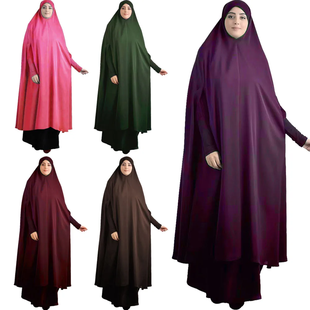 

Eid Bat Sleeve Hooded Robe Muslim Women Hijab Prayer Garment Robe Abaya Full Cover Middle East Dubai Dress Islamic Clothing