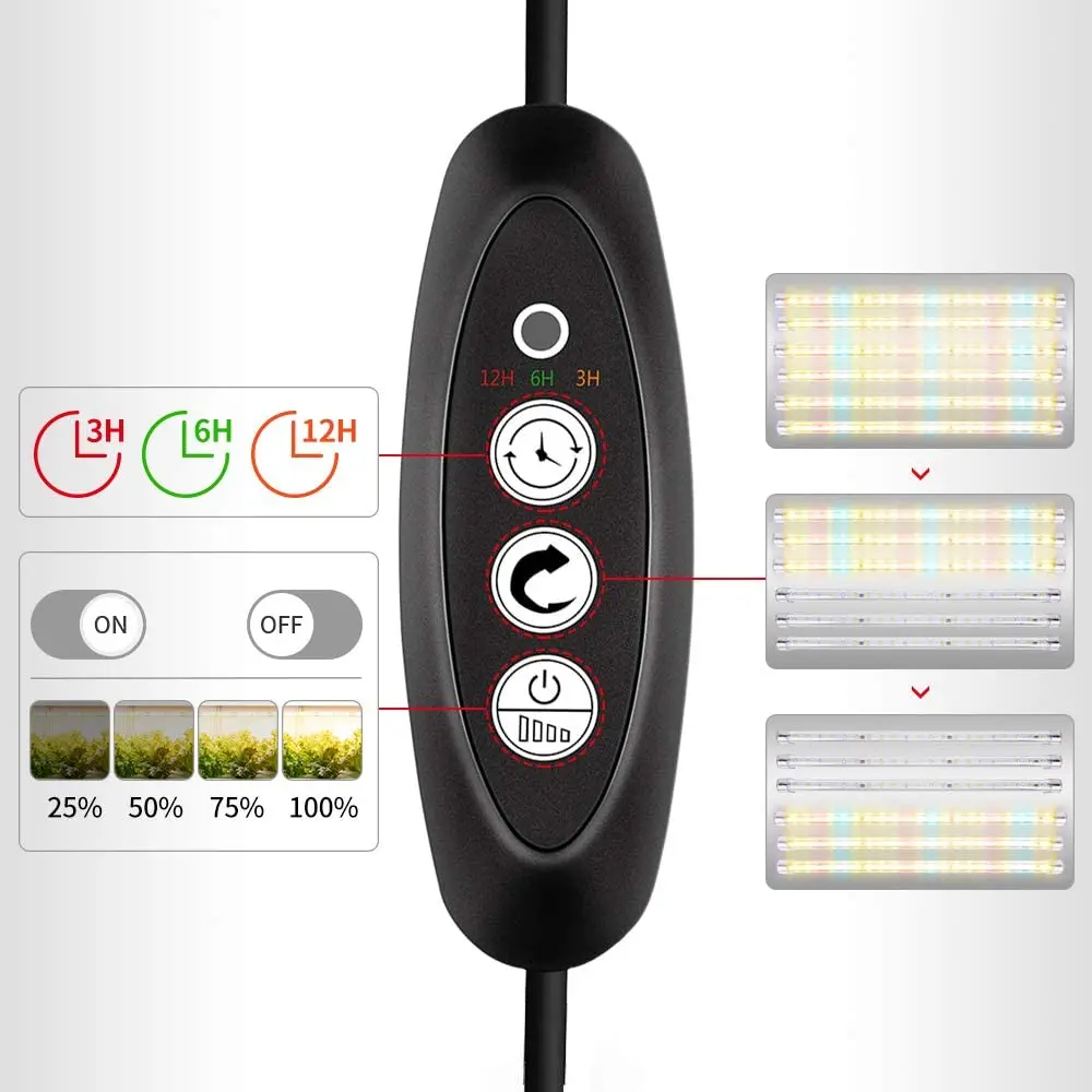 6 confezioni Phytolamp per piante serre Luci LED rosse a spettro completo Lampada timer ciclo automatico per piante Lampada da coltivazione per