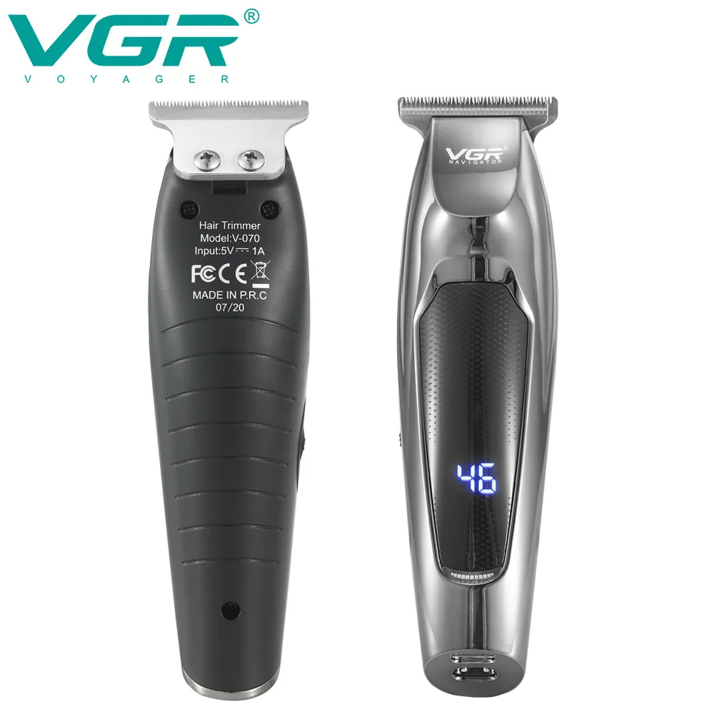 VGR Professional LCD Hair Clipper Electric Hair Trimmer Barber Oil Head Carving Sculpture Trimmer Hair Cutting Machine Tools